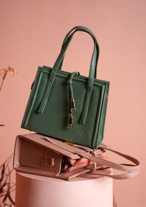 Stylish arrangement of designer handbags with chic modern appearance, ideal for fashion concepts.